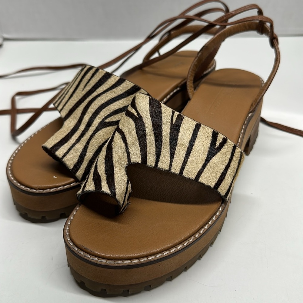 ASOS Cream and Brown Sandals with Chunky Platform - Picture 5 of 10